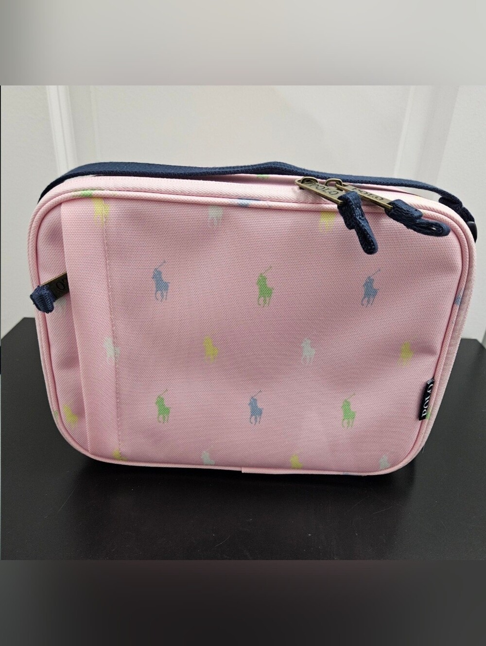 NWT Polo Ralph Lauren Pink Multi Pony Insulated Lunch Tote Bag